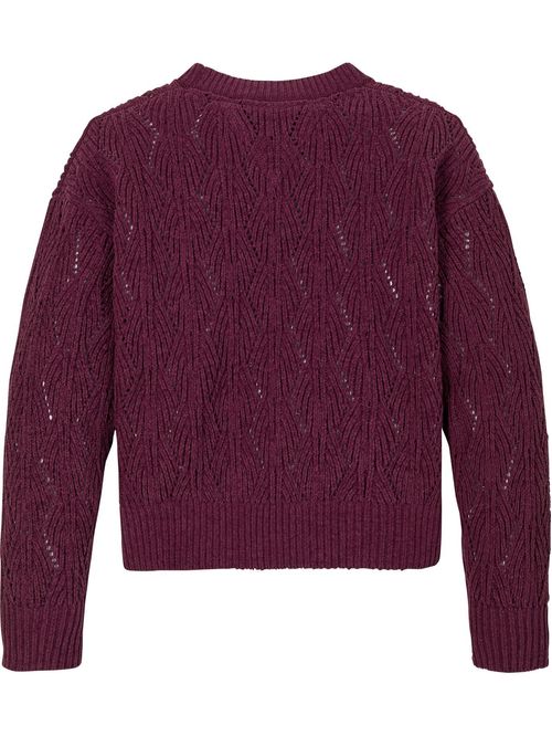 Suéter amplio de punto calado de chenilla