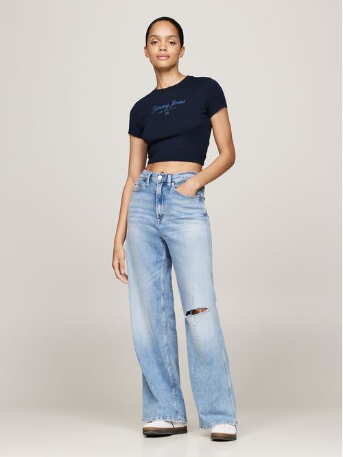Playera cropped slim Tommy Prep Luxe