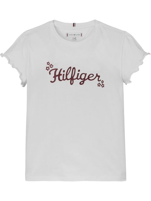 Playera con logo floral