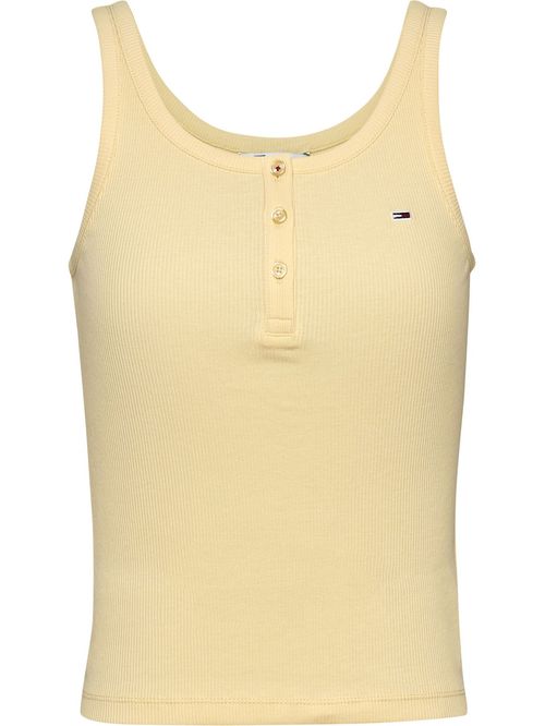 Playera sin mangas acanalada de corte slim