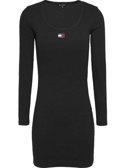 Vestido de cuello amplio con logo