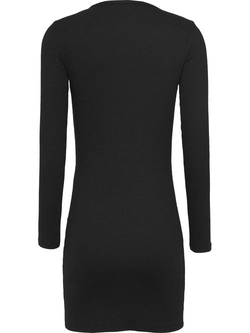 Vestido de cuello amplio con logo