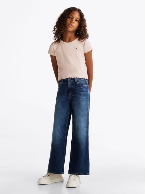 Playera de rayas con textura acanalada