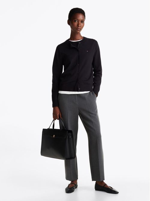 Pantalón recto de corte slim cropped