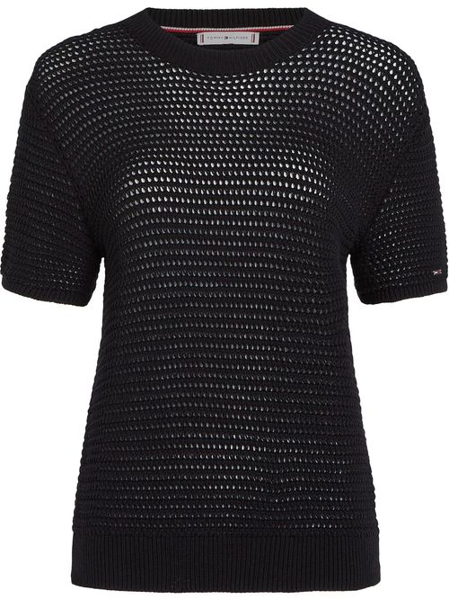 Suéter de croché con punto Pointelle