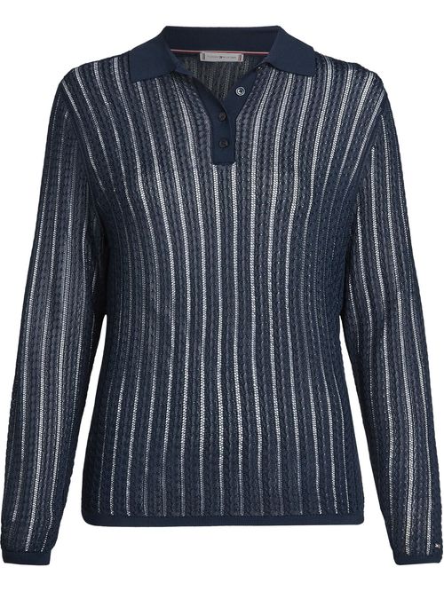 Suéter rayon cable tipo polo