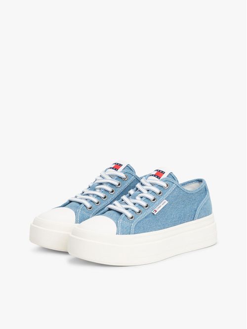 Zapato tenis de plataforma de denim