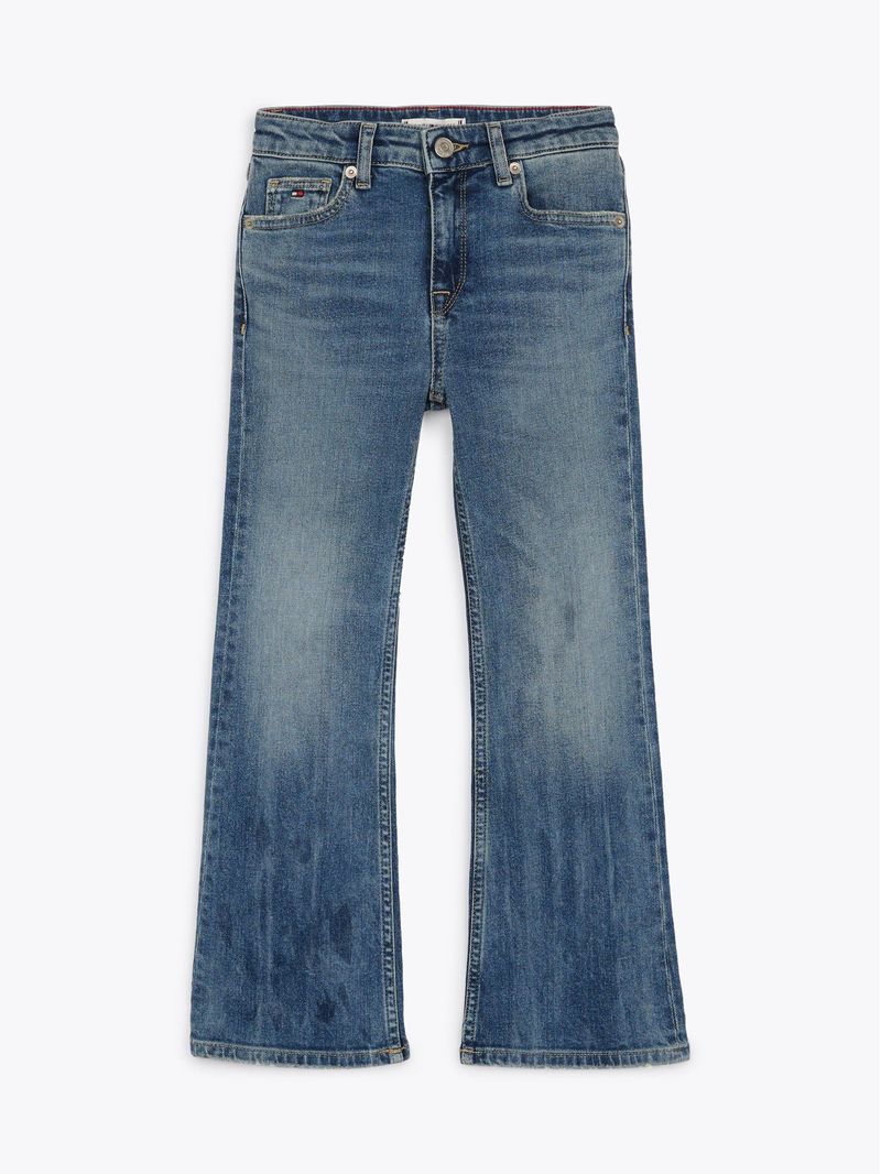Jeans-con-lavado-vintage-acampanados-con-corte-Bootcut