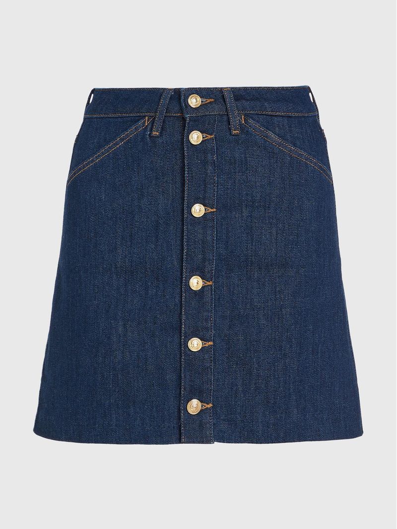 Minifalda-chaqueta-jeans-de-talle-alto