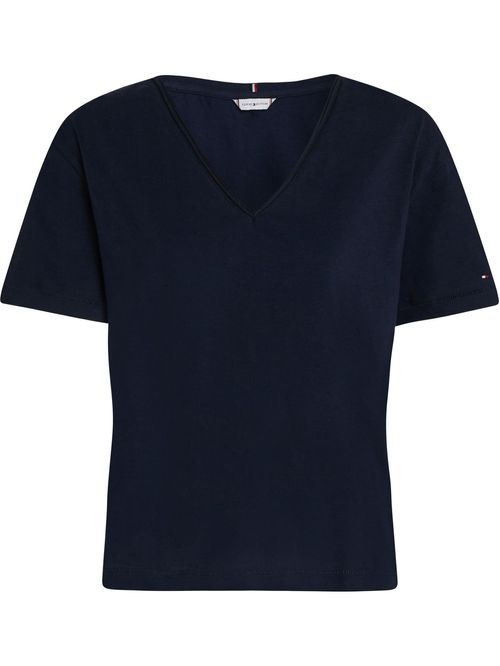 Playera texturizada con cuello en V