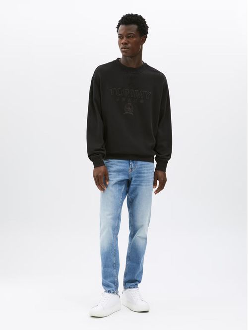 Sudadero con logo universitario tonal de corte relaxed