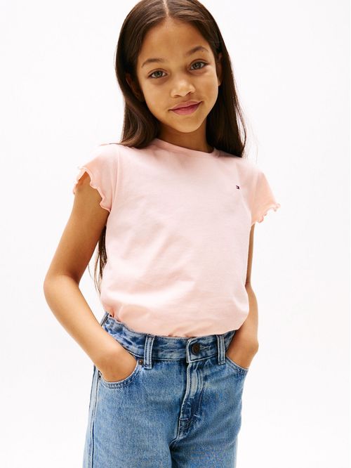 Playera essential de corte slim con volantes