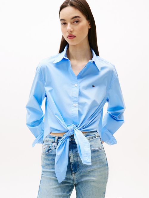 Camisa con nudo delantero y corte amplio