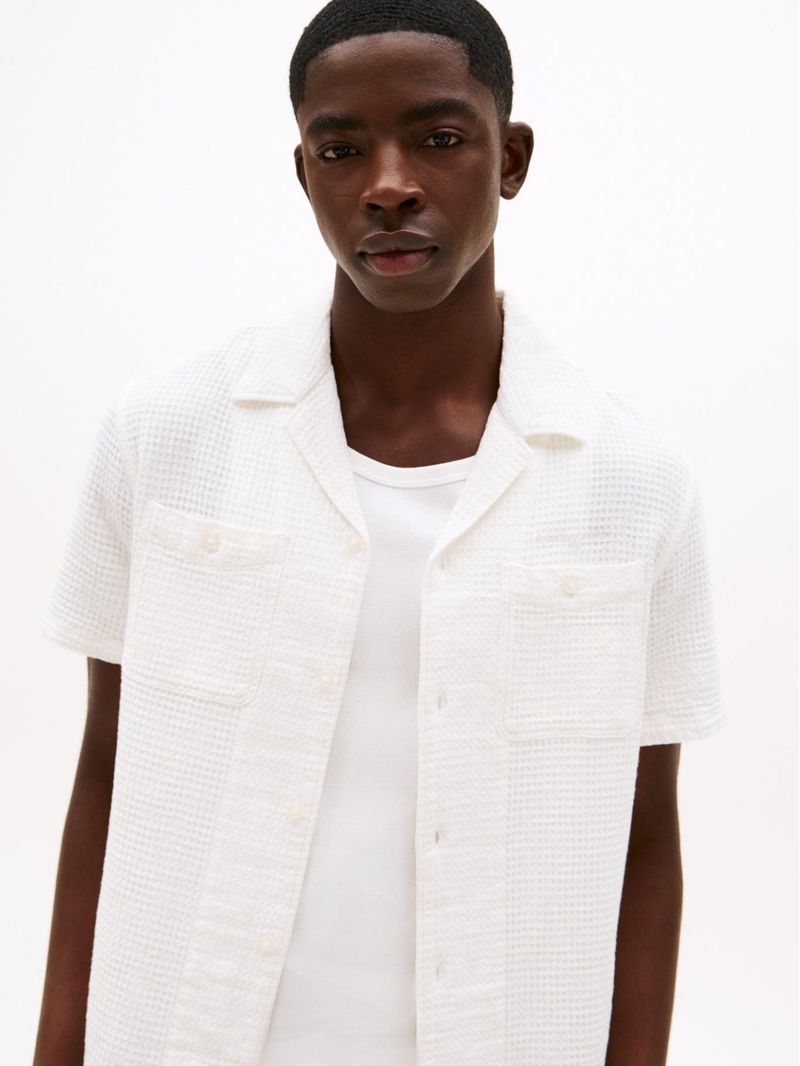 Camisa-de-manga-corta-en-punto-gofrado