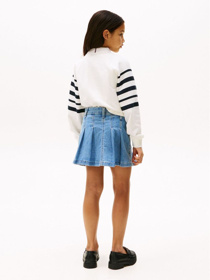 Minifalda-denim-plisada