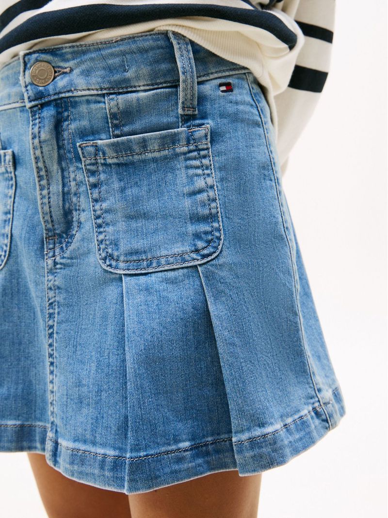 Minifalda-denim-plisada