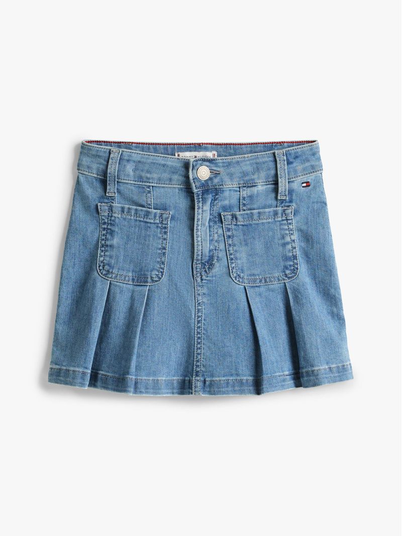 Minifalda-denim-plisada