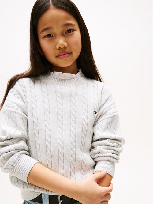 Suéter de punto trenzado con corte amplio