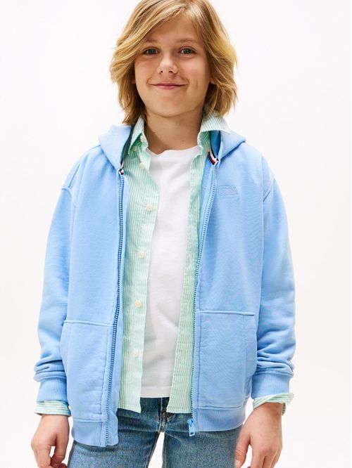 Sudadero con capucha y zipper tonal