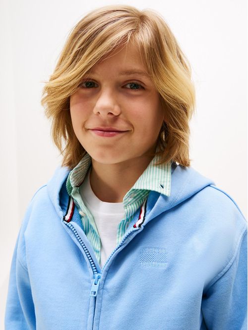 Sudadero con capucha y zipper tonal