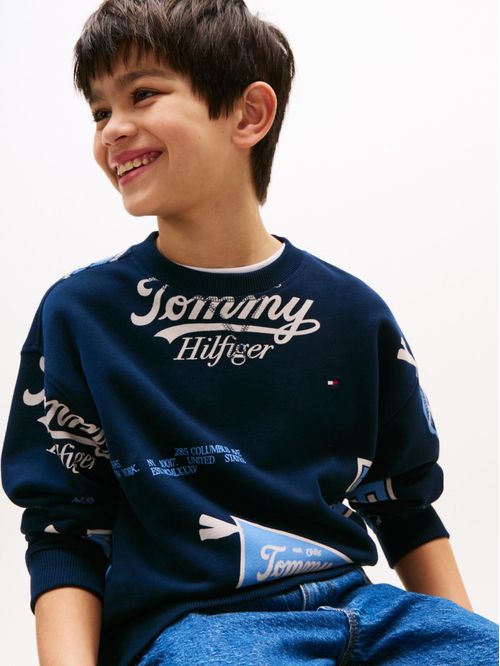 Sudadero con estampado integral de logos