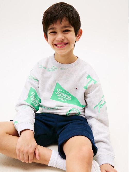 Sudadero con estampado integral de logos