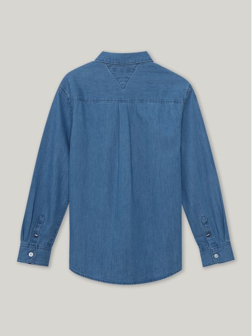 Camisa en chambray de tejido denim