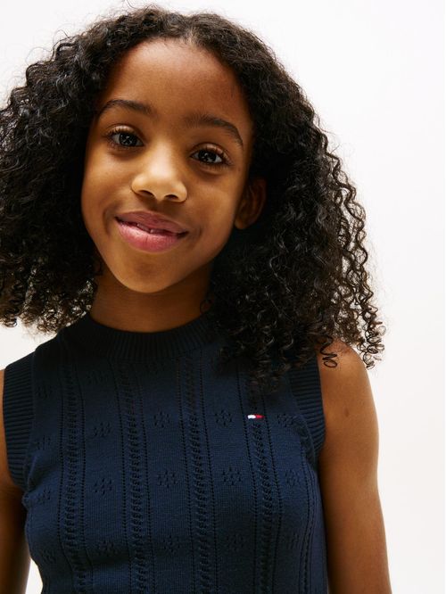 Chaleco de punto pointelle y corte amplio