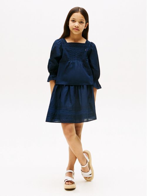 Falda con cinta bordada