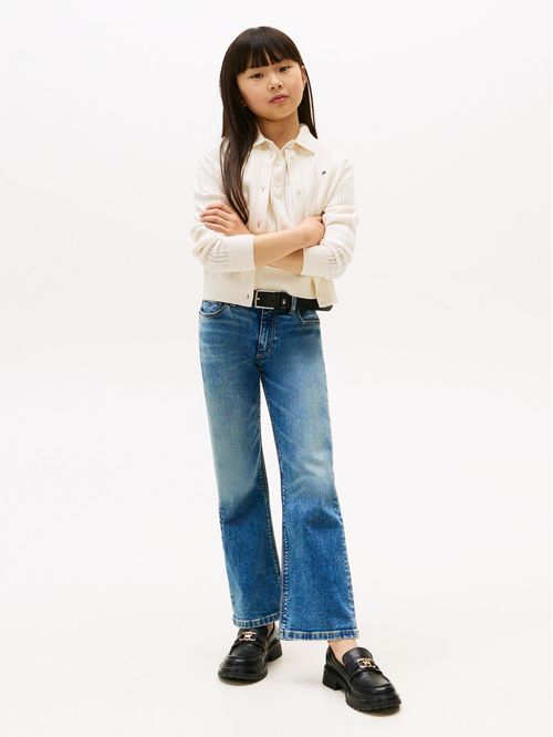 Jeans acampanados desteñidos