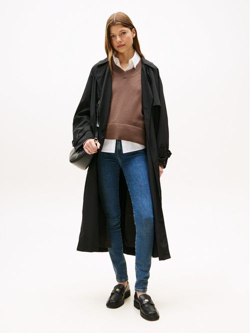 Jeans como de corte skinny y talle medio