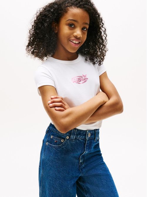 Playera extra slim con logo metalizado