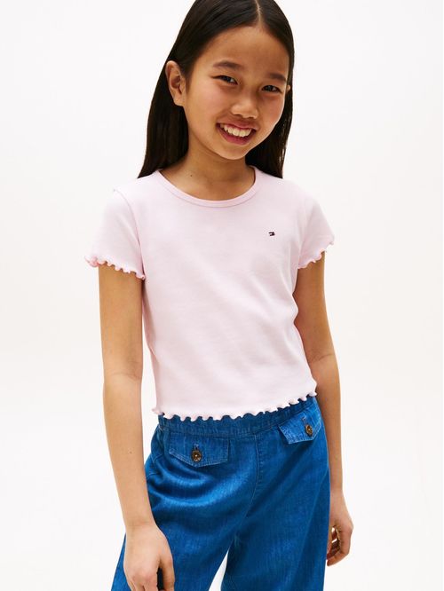 Playera extra slim con volantes