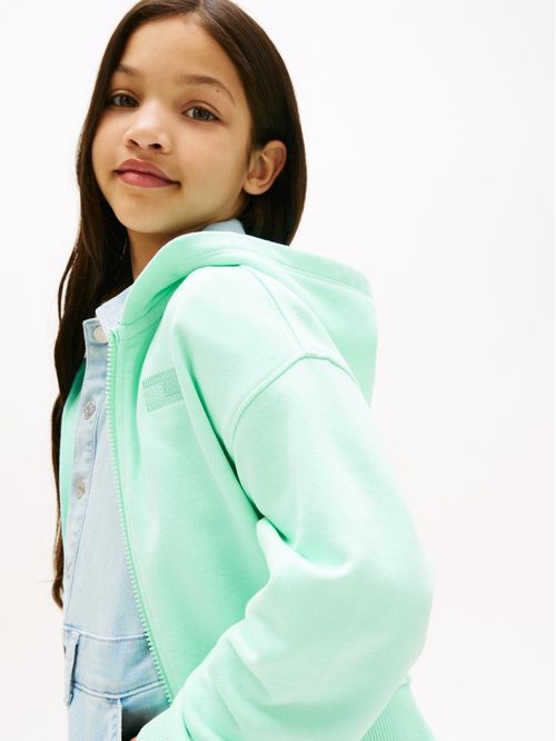 Sudadero con capucha, zipper y corte amplio