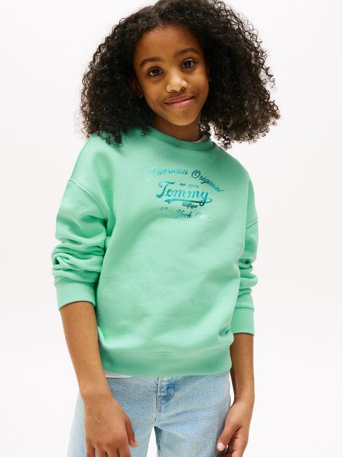 Sudadero con logo metalizado y corte amplio