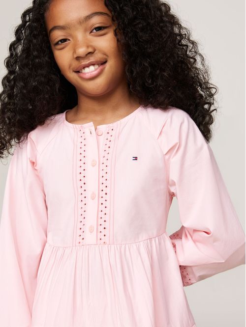 Vestido de corte evasé con detalle calado