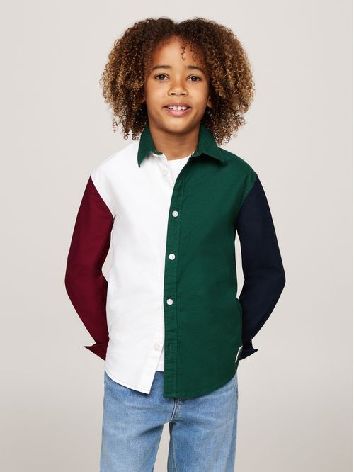 Camisa manga larga con diseño colorblock