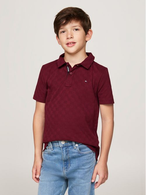 Polo jacquard a cuadros