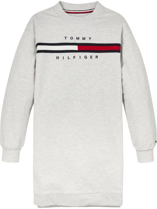 Vestido casual de manga larga con logo