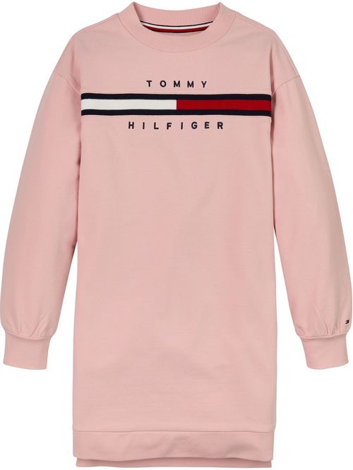 Vestido casual de manga larga con logo