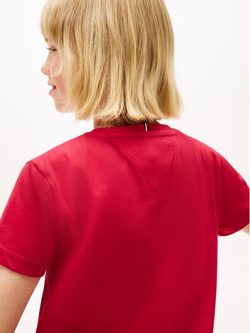 Playera manga corta con logo script