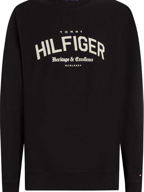 Sudadero con logo arqueado y cuello redondo