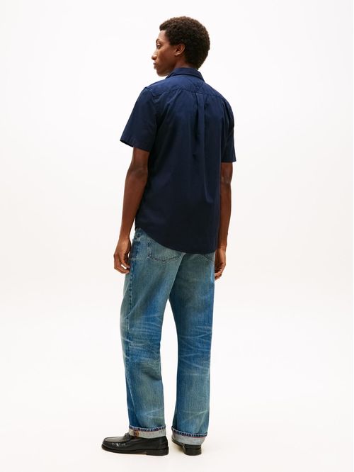 Camisa flex poplin solid de manga corta