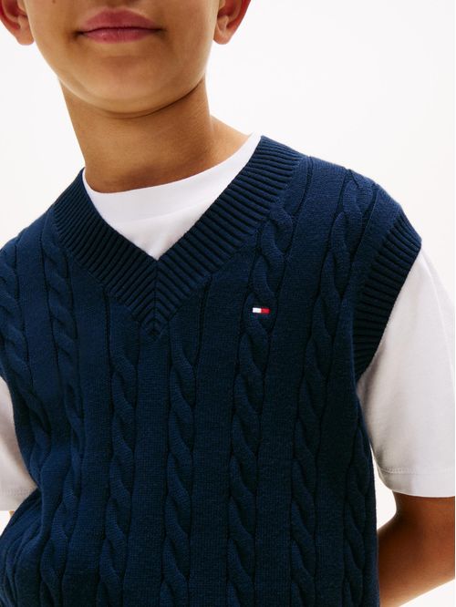 Chaleco de punto trenzado