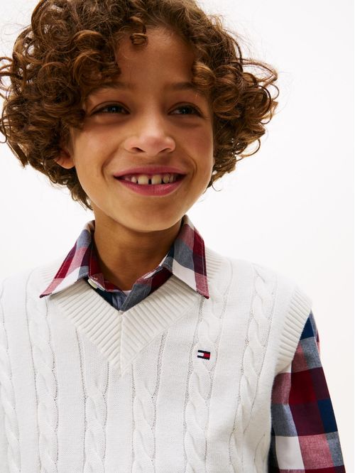 Chaleco de punto trenzado