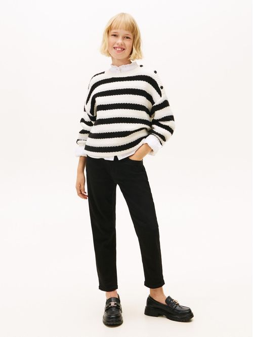 Jeans Mabel de talle alto anchos negros