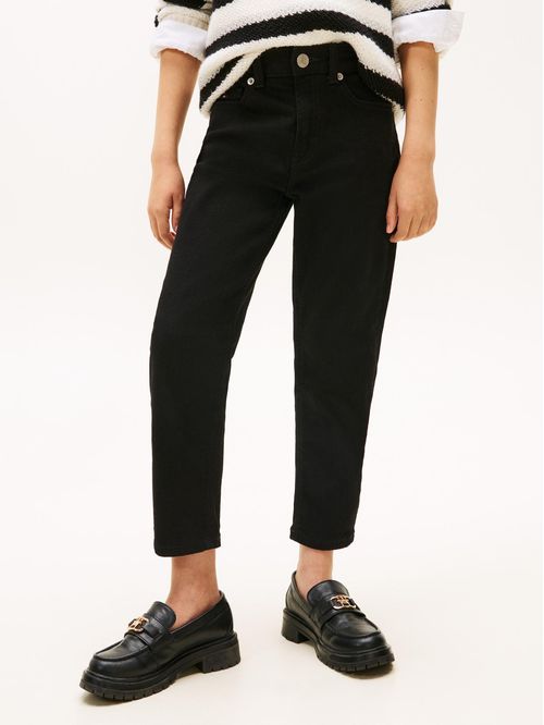 Jeans Mabel de talle alto anchos negros