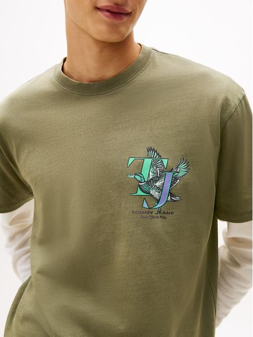 Playera de cuello redondo con gráfico