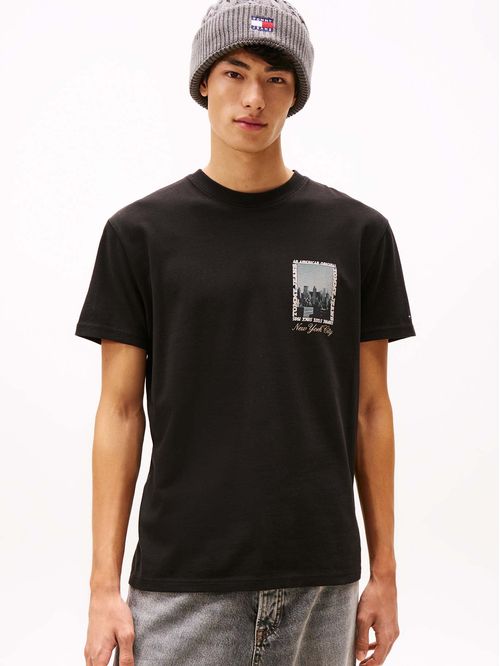 Playera de punto con foto estampada