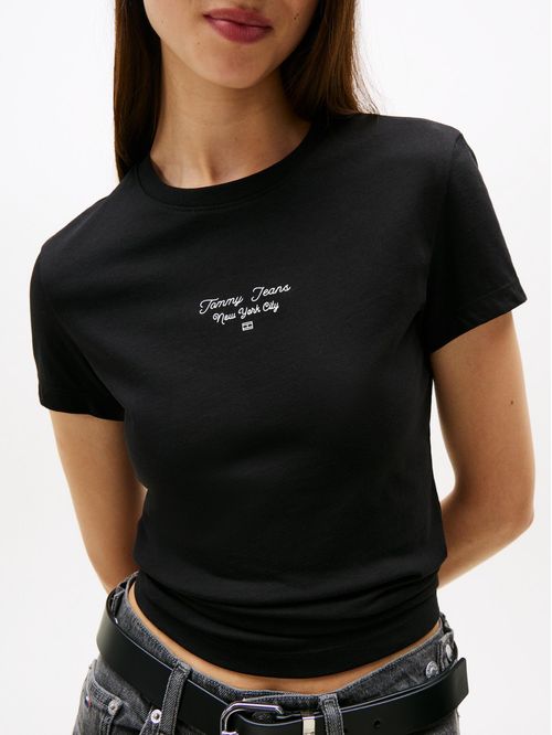 Playera de punto con logo y corte slim